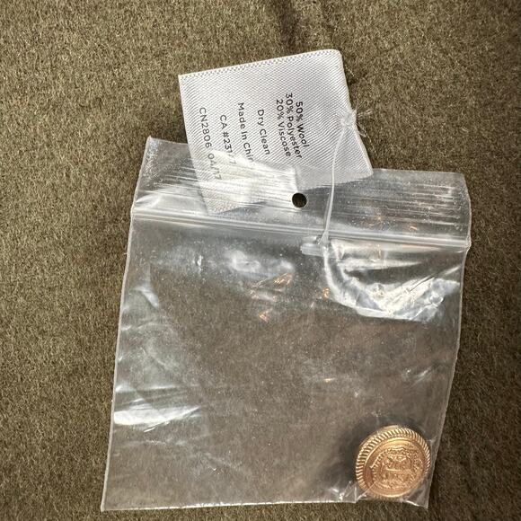 Talbots Double Open Face Fly Away Vest Size M Olive Green Wool Blend Long - Picture 7 of 10